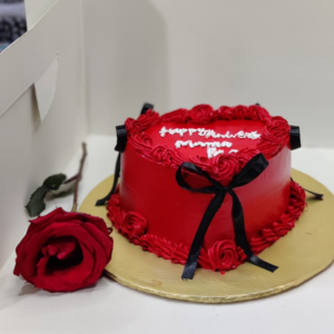 Heart Shape Bento Cake with red rose